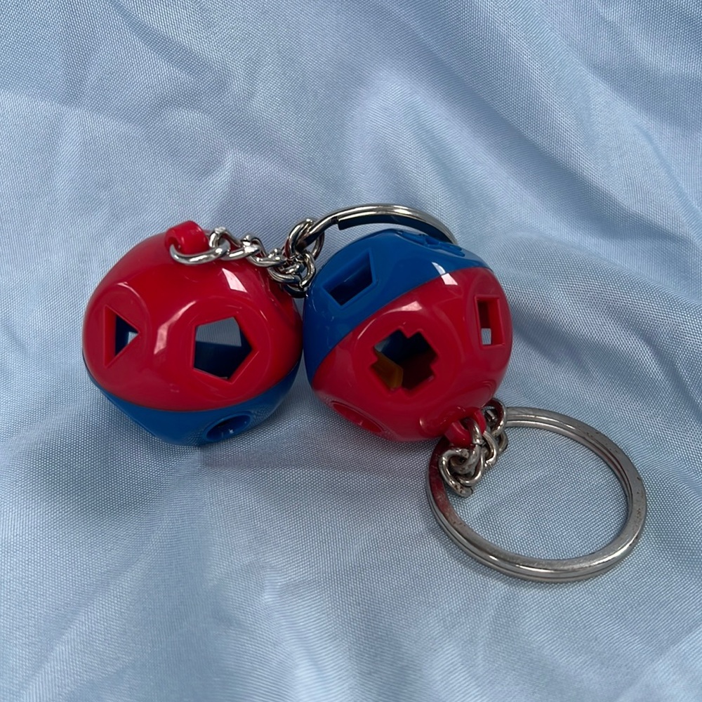 Set of 2 Tupperware Shape Toy Keychains